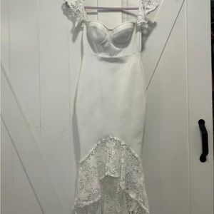 White lace dress form fit